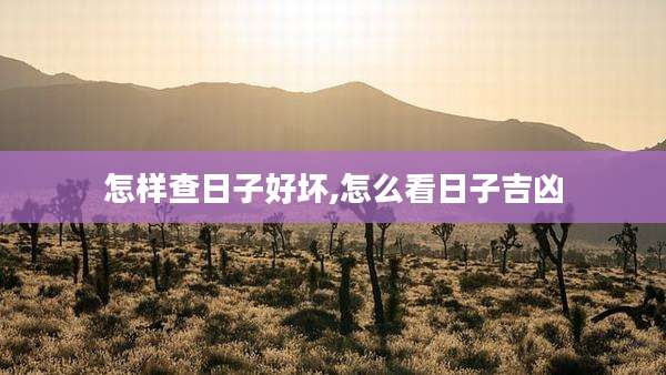 怎样查日子好坏,怎么看日子吉凶
