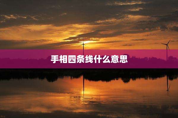 手相四条线什么意思
