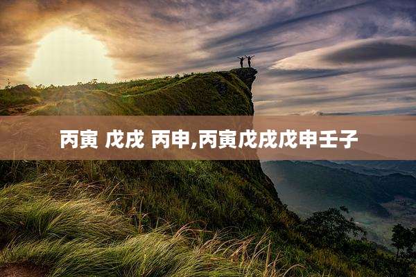 丙寅 戊戌 丙申,丙寅戊戌戊申壬子