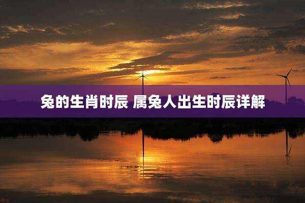 兔的生肖时辰 属兔人出生时辰详解