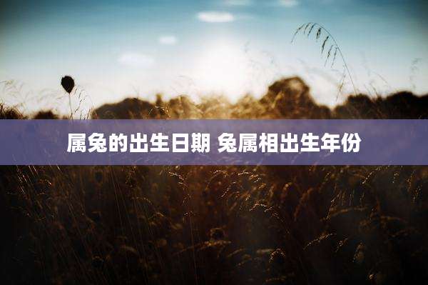 属兔的出生日期 兔属相出生年份