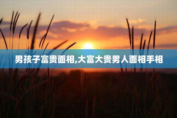 男孩子富贵面相,大富大贵男人面相手相
