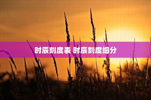 时辰刻度表 时辰刻度细分