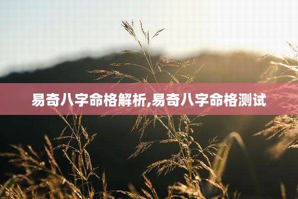 易奇八字命格解析,易奇八字命格测试