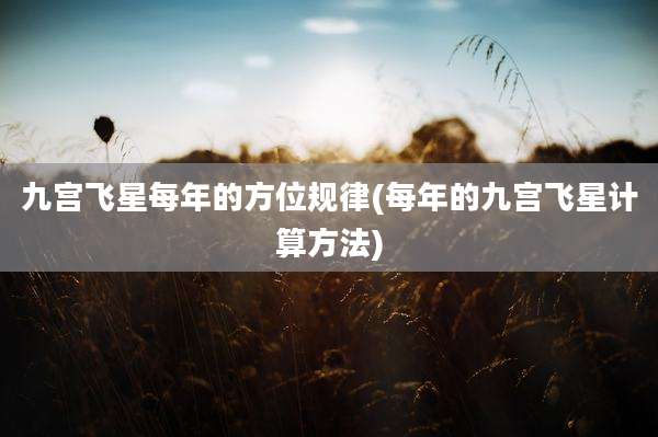 九宫飞星每年的方位规律(每年的九宫飞星计算方法)