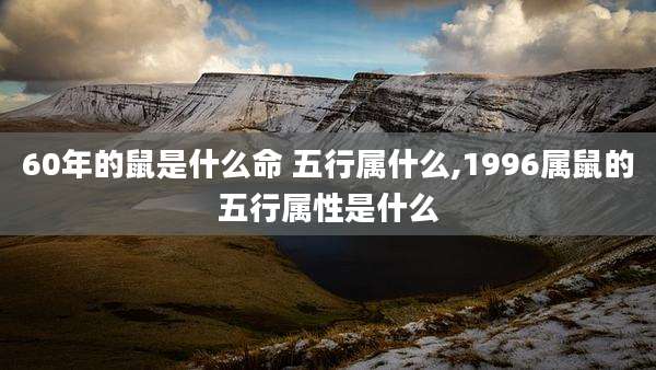 60年的鼠是什么命 五行属什么,1996属鼠的五行属性是什么