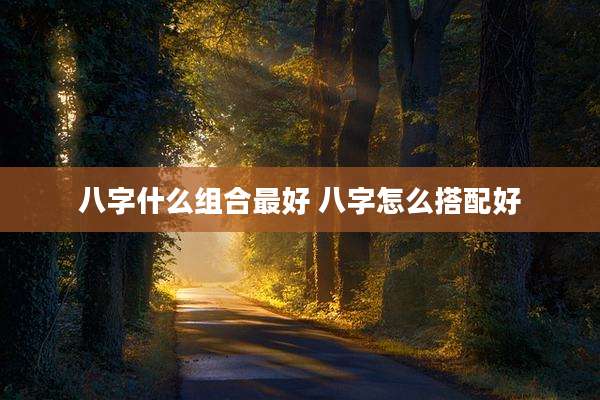 八字什么组合最好 八字怎么搭配好