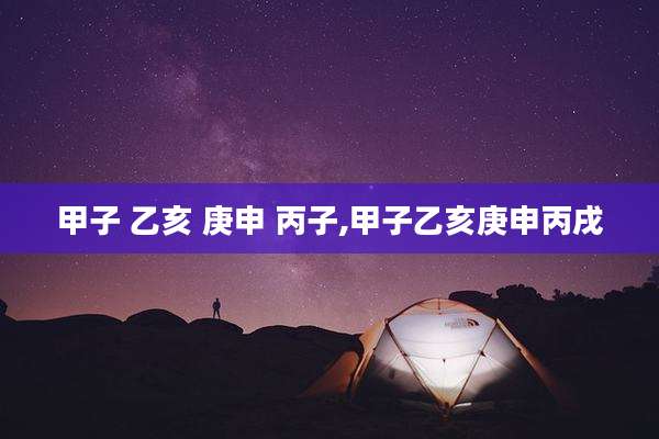 甲子 乙亥 庚申 丙子,甲子乙亥庚申丙戌