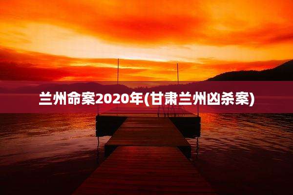 兰州命案2020年(甘肃兰州凶杀案)