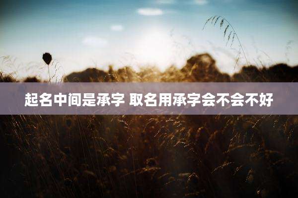 起名中间是承字 取名用承字会不会不好