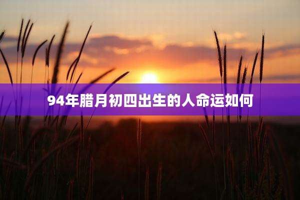 94年腊月初四出生的人命运如何