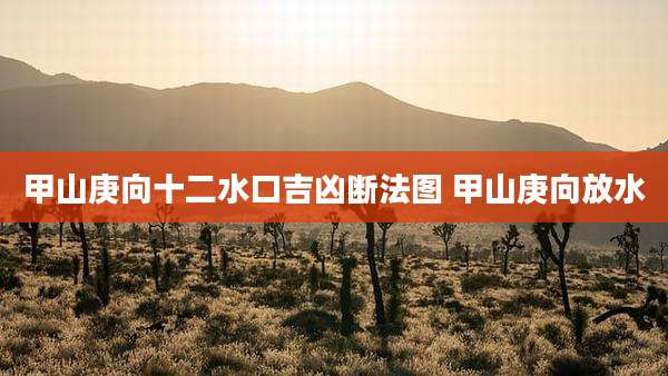 甲山庚向十二水口吉凶断法图 甲山庚向放水