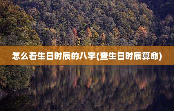 怎么看生日时辰的八字(查生日时辰算命)