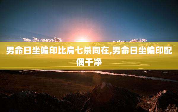 男命日坐偏印比肩七杀同在,男命日坐偏印配偶干净