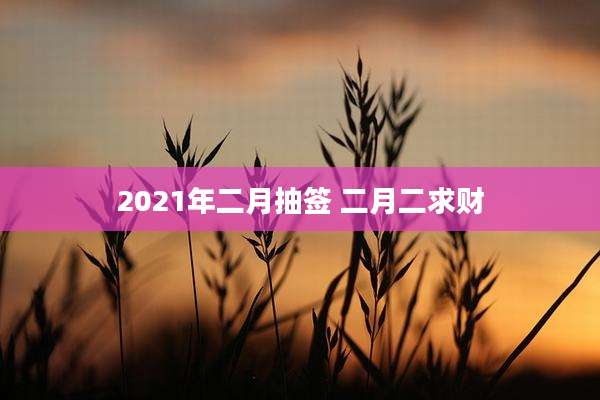 2021年二月抽签 二月二求财