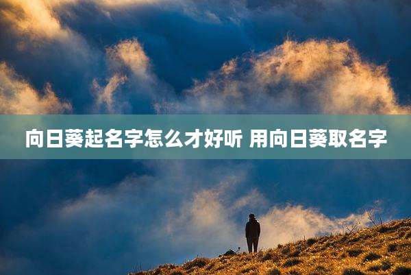 向日葵起名字怎么才好听 用向日葵取名字