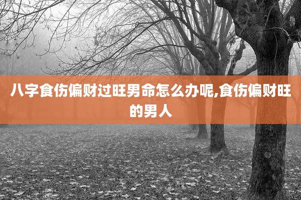 八字食伤偏财过旺男命怎么办呢,食伤偏财旺的男人