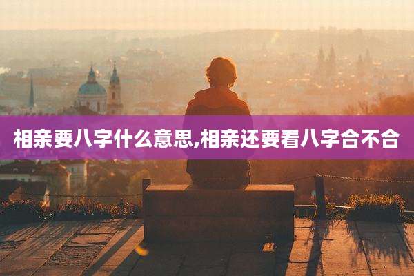 相亲要八字什么意思,相亲还要看八字合不合