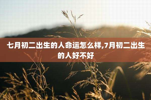 七月初二出生的人命运怎么样,7月初二出生的人好不好