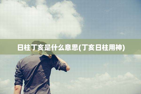 日柱丁亥是什么意思(丁亥日柱用神)