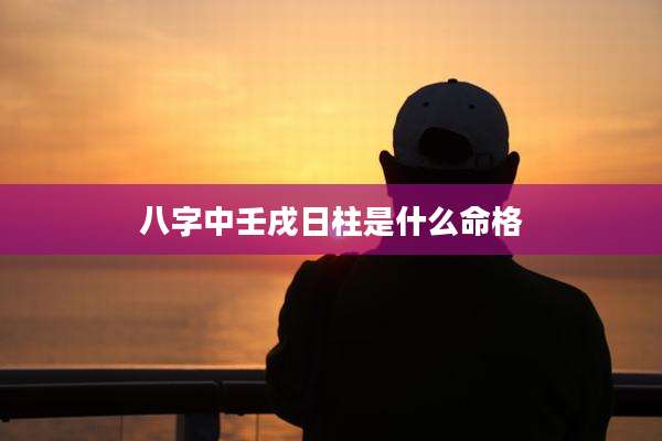 八字中壬戌日柱是什么命格