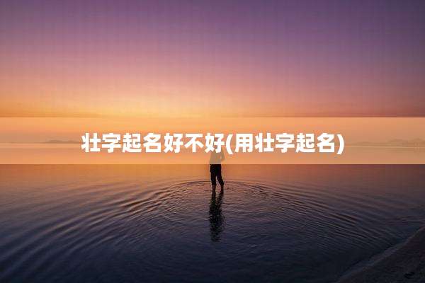 壮字起名好不好(用壮字起名)
