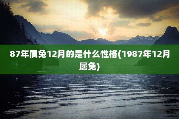 87年属兔12月的是什么性格(1987年12月属兔)
