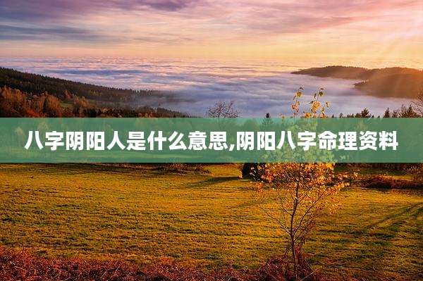 八字阴阳人是什么意思,阴阳八字命理资料