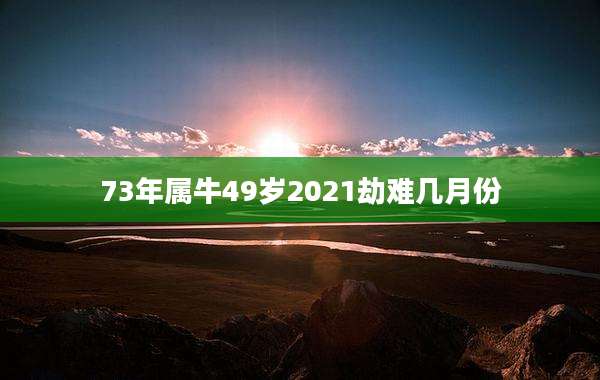 73年属牛49岁2021劫难几月份