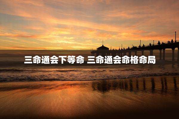 三命通会下等命 三命通会命格命局