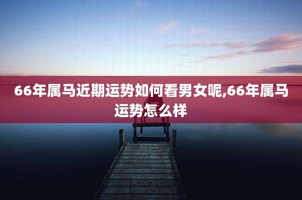66年属马近期运势如何看男女呢,66年属马运势怎么样