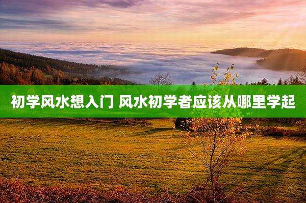 初学风水想入门 风水初学者应该从哪里学起