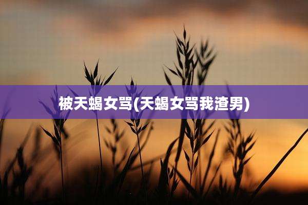 被天蝎女骂(天蝎女骂我渣男)