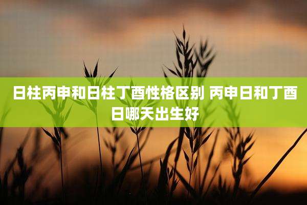 日柱丙申和日柱丁酉性格区别 丙申日和丁酉日哪天出生好