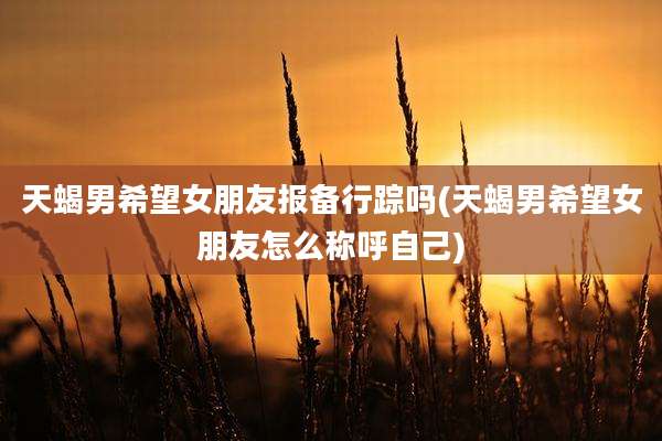 天蝎男希望女朋友报备行踪吗(天蝎男希望女朋友怎么称呼自己)