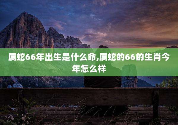 属蛇66年出生是什么命,属蛇的66的生肖今年怎么样