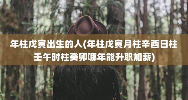 年柱戊寅出生的人(年柱戊寅月柱辛酉日柱壬午时柱癸卯哪年能升职加薪)