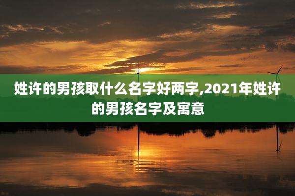 姓许的男孩取什么名字好两字,2021年姓许的男孩名字及寓意