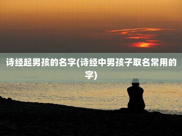 诗经起男孩的名字(诗经中男孩子取名常用的字)