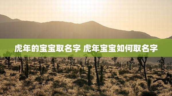虎年的宝宝取名字 虎年宝宝如何取名字
