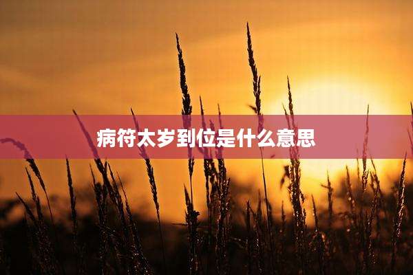病符太岁到位是什么意思