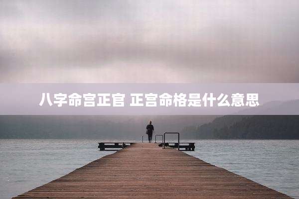 八字命宫正官 正宫命格是什么意思