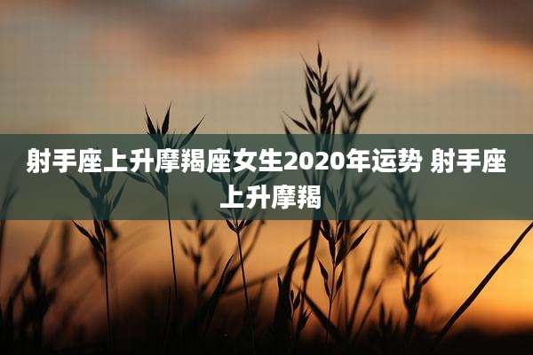 射手座上升摩羯座女生2020年运势 射手座 上升摩羯