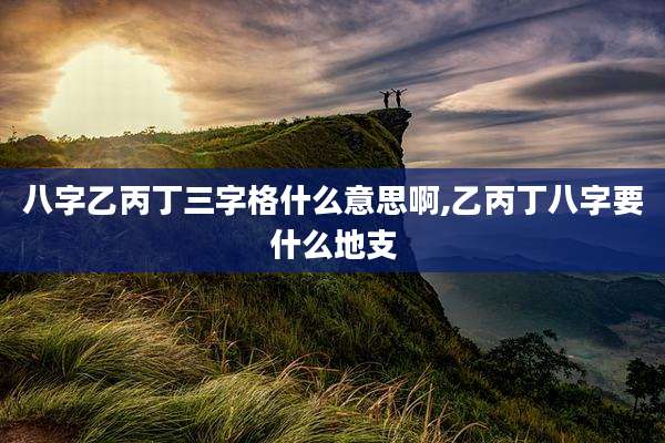 八字乙丙丁三字格什么意思啊,乙丙丁八字要什么地支