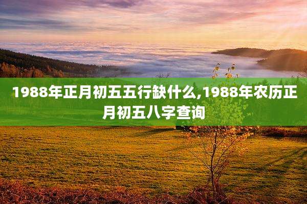 1988年正月初五五行缺什么,1988年农历正月初五八字查询