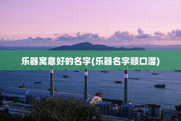 乐器寓意好的名字(乐器名字顺口溜)