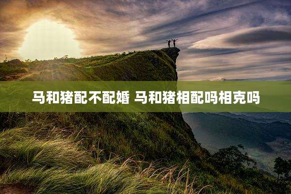 马和猪配不配婚 马和猪相配吗相克吗