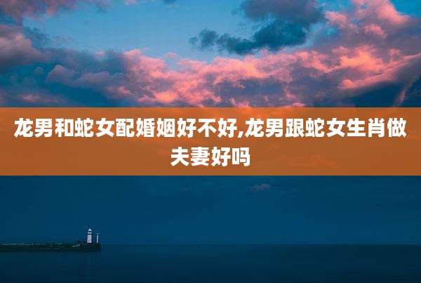龙男和蛇女配婚姻好不好,龙男跟蛇女生肖做夫妻好吗