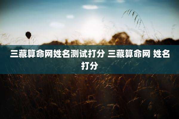 三藏算命网姓名测试打分 三藏算命网 姓名打分
