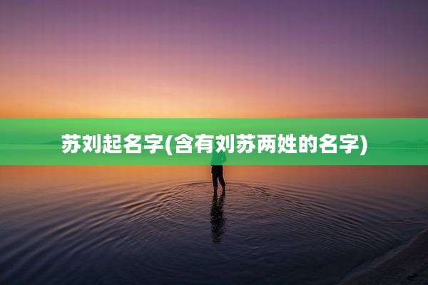 苏刘起名字(含有刘苏两姓的名字)